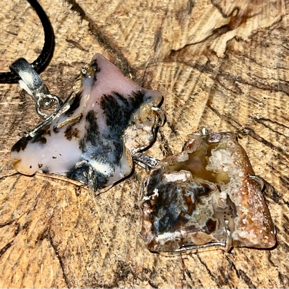 2 -Layer Pink Peruvian Opal Pendant 2 1/2” - Picture 6 of 9